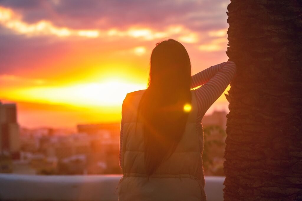 enjoying sunset