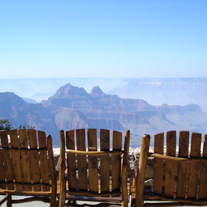 grand canyon, north rim lodge, vista, relax, chair, landscape, wilderness, scenery, natural, wild, outdoor, environment, scenic, land, nature, blue relax